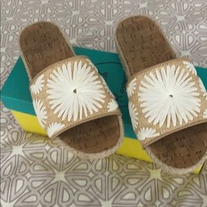Jack Rogers Bettina  slides size 7 white / raffia